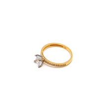 Real Gold 2 Color Luxury Solitaire Stone Ring 0233-Y (Size 4.5) R2465