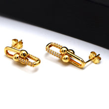 Real Gold GZTF Solid Hardware Stone Earring 0870 E1845