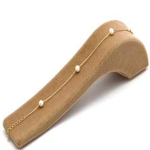 Real Gold 3 Pearl 5MM Bracelet 2490 (19 C.M) BR1852