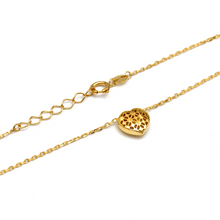 Real Gold 3D Net Movable Heart Necklace 9256 N1378