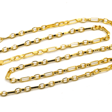 Real Gold 3 MM Thick Cable Link Chain Necklace Unisex 5662 (40 C.M) CH1240