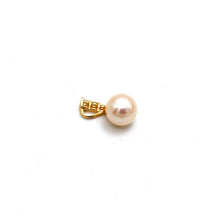 Real Gold Natural Pearl with 3 Stones Pendant 0419 P 2018