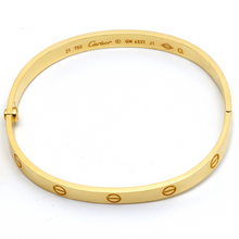 Real Gold GZCR Curved Rectangle Screw Bangle BLZ 0254/2 (SIZE 19) B BA1465