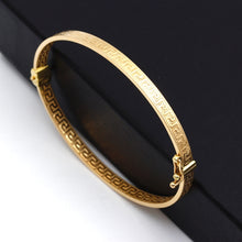 Real Gold Thick Plain Maze Hoop Bangle 0106/4 - (SIZE 19) BA1572