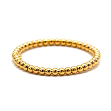 Real Gold Plain Beads 1.5 M.M Ring 4129 (Size 7) R2518