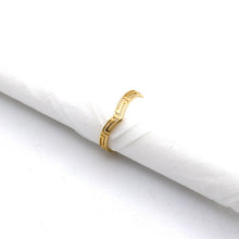 Real Gold Plain V Design Maze Hoop Ring (Size 6) - Model 6905 R2564