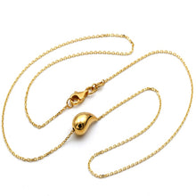 Real Gold 3d Teardrop Two-Sided Necklace 1471 (45 C.M) N1527