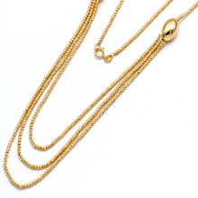 Real Gold Exquisite Three Layers Ball String Beads Luxury Necklace 4358 N1413