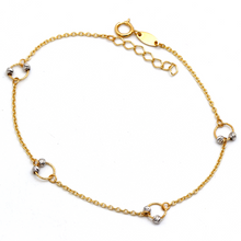 Real Gold 2 Color Ball Ring Adjustable Size Anklet 3130 A1332