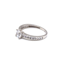 Real White Gold Luxury Covered Solitaire Stone Ring 0232-W-FCZ (Size 5) R2455