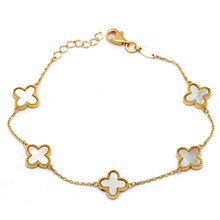 Real Gold GZVC 5 Clover Pearl White Bracelet - Luxury, Unique, and Elegant Design - Style 1656, Design BR1661