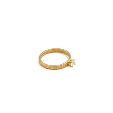 Real Gold Solitaire Maze Hoop Ring (Size 8) - Model 0720 R2587