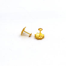 Real Gold Flower Studs with Long Screw Tops Perfect for Ear and Nose Piercings E1890