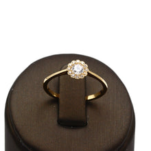 خاتم حجري من الذهب الحقيقي على شكل زهرة 1350 (مقاس 7) R2712