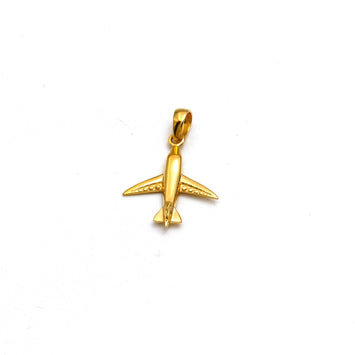 Real Gold Mini Airplane Jet Pendant 0129 P 2026