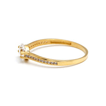 Real Gold Elegant Solitaire Line Stone Ring 0335 (Size 8.5) R2791