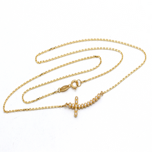 Real Gold Luxury Stone Cross Necklace 0141 N1414