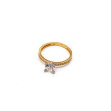 Real Gold 2 Color Luxury Solitaire Stone Ring 0233-Y (Size 10) R2470