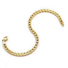 Real Gold GZCR Solid Square Chain Bracelet (17 C.M) - Model 0564 BR1735