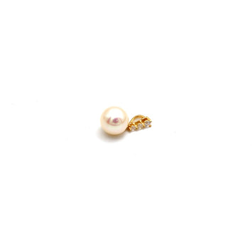 Real Gold Natural Pearl with 3 Stones Pendant 0419 P 2018