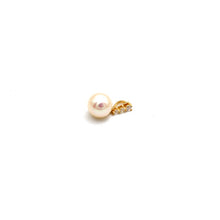 Real Gold Natural Pearl with 3 Stones Pendant 0419 P 2018