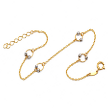 Real Gold 2 Color Ball Ring Adjustable Size Bracelet 3130 BR1650