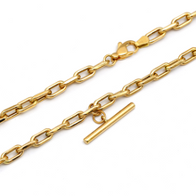 قلادة معلقة بعصا مصنوعة من الذهب الحقيقي مع 
وصلة مشبك ورقي سميك وصلب T-Bar 1850 N1416