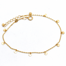 Real Gold Dangler Round Charms Adjustable Size Bracelet 7881 (19 C.M) BR1649