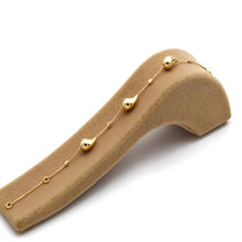 سوار ذهبي حقيقي على شكل دمعة بثلاث قطرات مع بكرة مزخرفة، مقاس قابل للتعديل (16+3 = 19 سم) 1679 BR1885