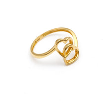 Real Gold 2 Heart Ring 7802 (Size 6) R2839