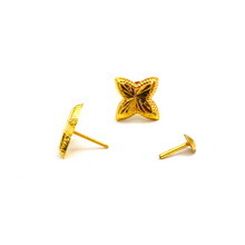 Real Gold GZLV Studs with Long Screw Tops Perfect for Ear and Nose Piercings E1894