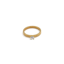 Real Gold Solitaire Maze Hoop Ring (Size 5) - Model 0720 R2584