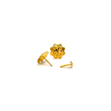 Real Gold Flower Studs with Long Screw Tops Perfect for Ear and Nose Piercings E1890