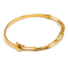 Real Gold Flat Twisted Paper Clip Link Bangle 3226 (Size 17) BA1445