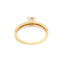 خاتم من الذهب الحقيقي الفاخر من حجر سبارك سوليتير 0361 (مقاس 5) R2762