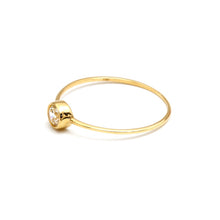 Real Gold Minimal Glow Stone Ring 0043 (Size 7.5) R2796
