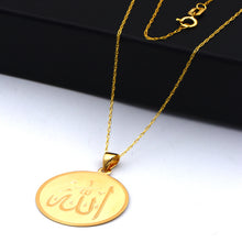 Real Gold Round Allah Necklace 2482 CWP 2029