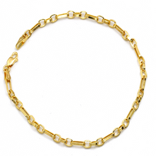 Real Gold 3 MM Thick Cable Link Chain Bracelet Unisex 5662 (20 C.M) BR1612