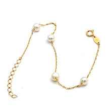 سوار من الذهب الحقيقي 4 لؤلؤ 5 مم 1525 (19 سم) BR1853