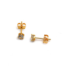 Real Gold Star Base Stud Stone Earrings Set - Model 0052 E1962