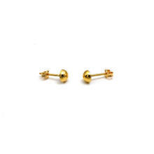 Real Gold Doom with Open Back Stud Earring Set 0047 E1870