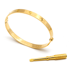 Real Gold Solid Screw Bangle GZJCTBLZ0209 - (SIZE 20) BA1558