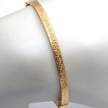 Real Gold Thick Plain Maze Hoop Bangle 0106/4 - (SIZE 19) BA1572