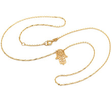 Real Gold Adjustable Necklace with Palm Hand Charm - Model 9775 N1426