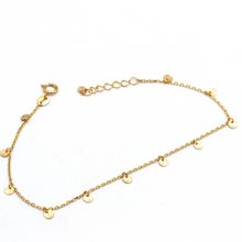 Real Gold Dangler Round Charms Adjustable Size Bracelet 7881 (19 C.M) BR1649