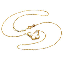 Real Gold Pearl Butterfly Adjustable Size Necklace - Model 0123 N1432
