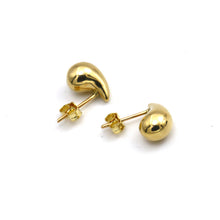 Real Gold Plain Teardrop Stud Earring Set - Model 6895-25 E1928