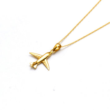Real Gold Mini Airplane Jet Necklace 0129 CWP 2026