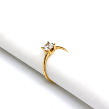 خاتم حجري دائري كلاسيكي من الذهب الحقيقي 0254 (مقاس 5) R2730