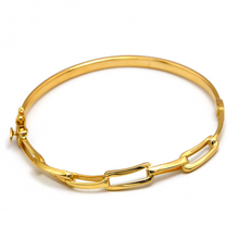 Real Gold Flat Twisted Paper Clip Link Bangle 3226 (Size 18) BA1444